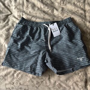 Barbour Navy Geo Swim Shorts